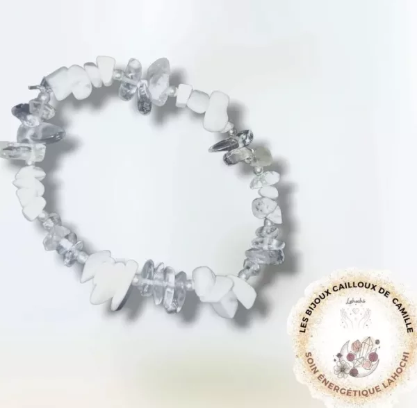 Bracelet Sérénité Howlite blanche et Cristal de roche