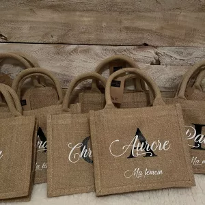 mini sac en jute pailletté